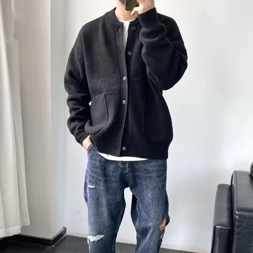 Matteo – Gebreid Cashmere Herencardigan met Knopen