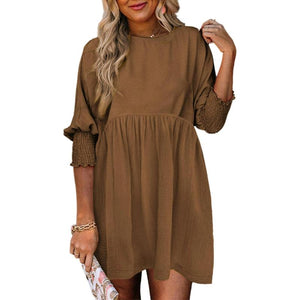 Elle – Casual Dames Mini Jurk met Ronde Hals