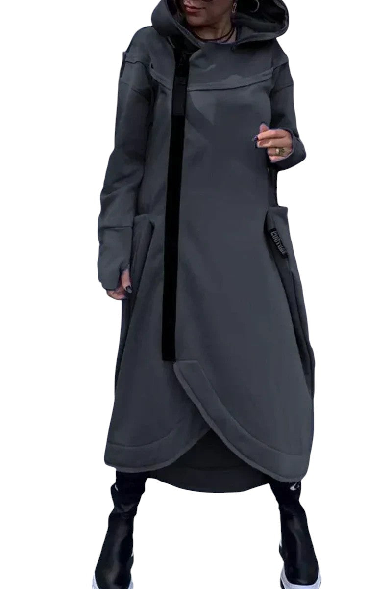 Gianna – Dames Longline Zip-Up Hoodie in Lichte Stof