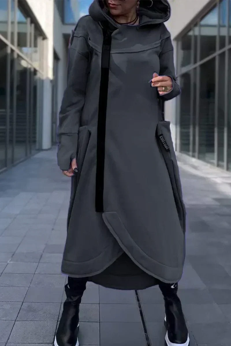 Gianna – Dames Longline Zip-Up Hoodie in Lichte Stof
