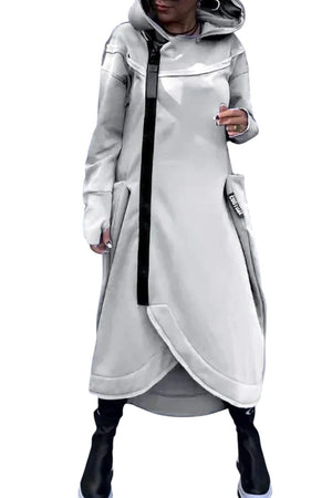 Gianna – Dames Longline Zip-Up Hoodie in Lichte Stof