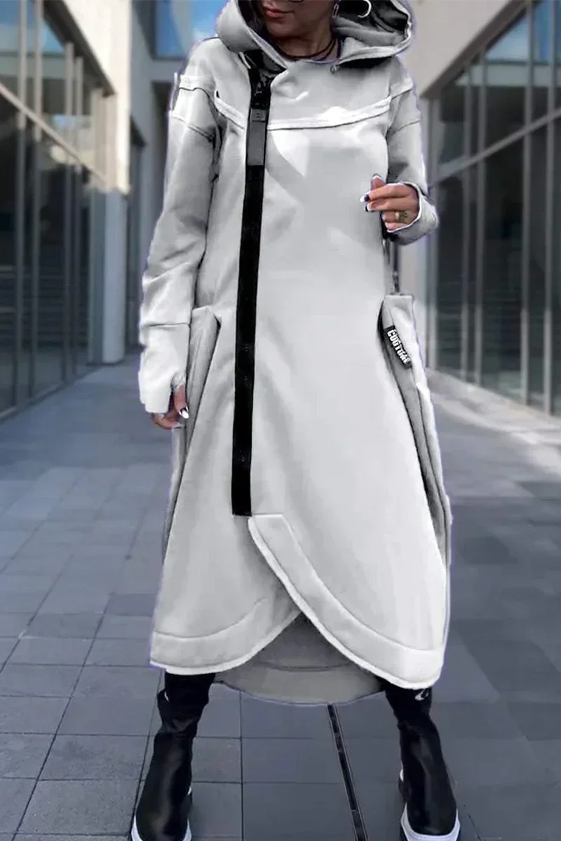 Gianna – Dames Longline Zip-Up Hoodie in Lichte Stof