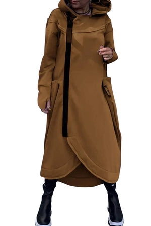 Gianna – Dames Longline Zip-Up Hoodie in Lichte Stof