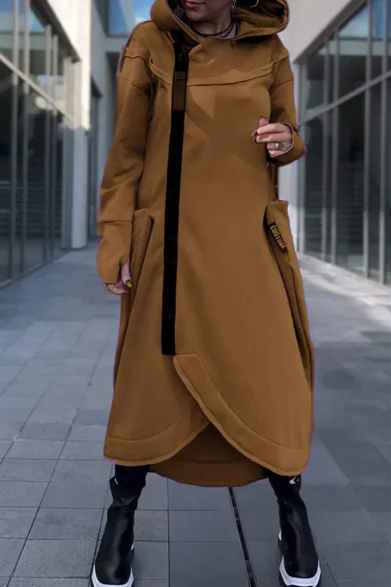 Gianna – Dames Longline Zip-Up Hoodie in Lichte Stof