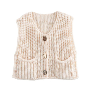 NicolaFerzetti Gebreid Cropped Vest Voor Vrouwen