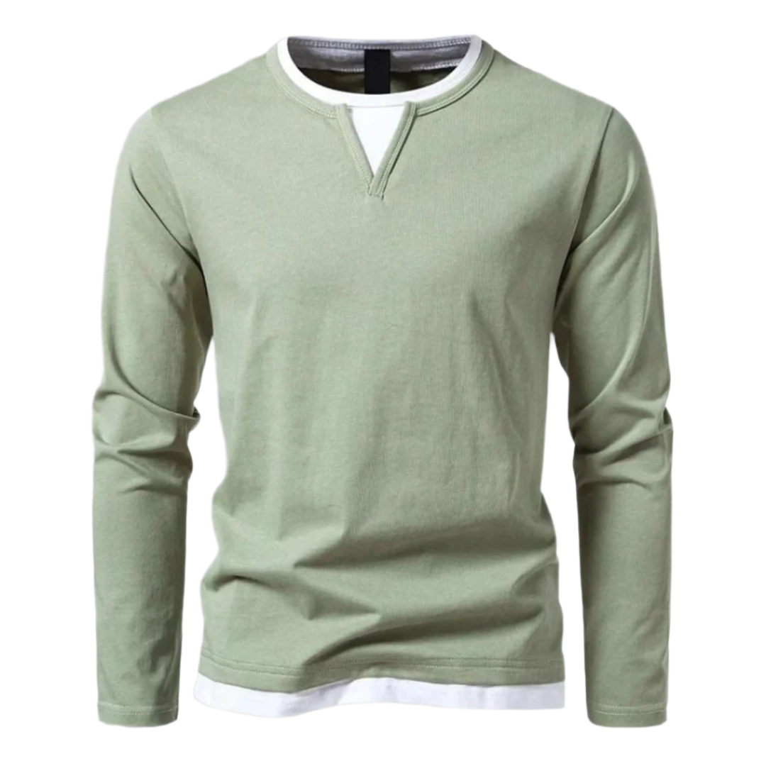 Lorenzo – Klassiek Heren Jersey Overhemd met Lange Mouwen