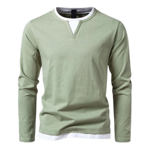 Lorenzo – Klassiek Heren Jersey Overhemd met Lange Mouwen