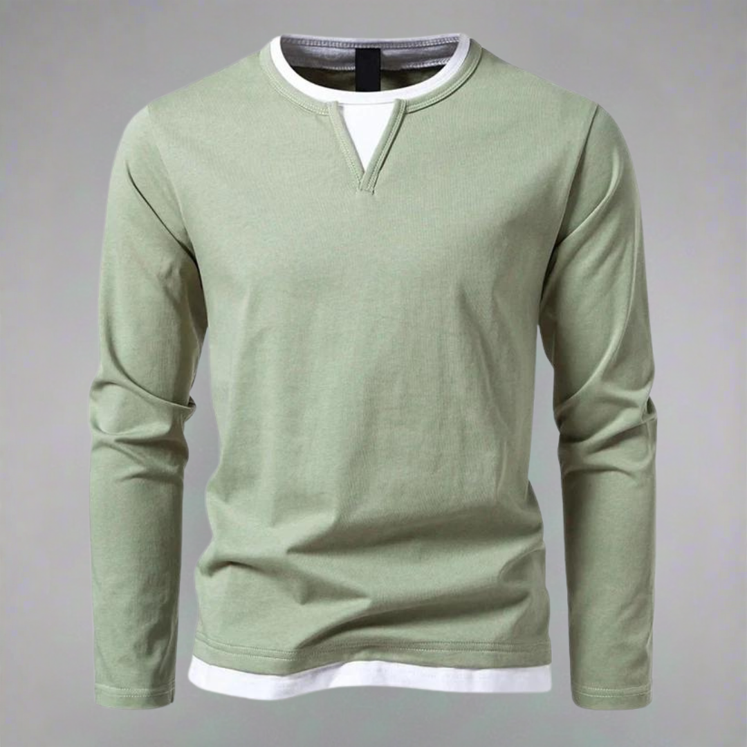 Lorenzo – Klassiek Heren Jersey Overhemd met Lange Mouwen