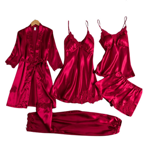 Elena – 5-Delig Satijnen Dames Pyjamaset