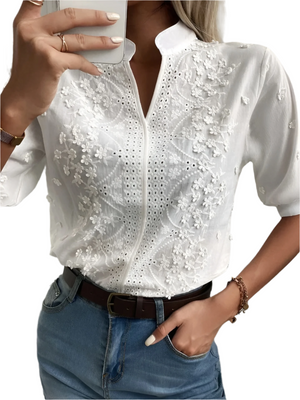 Elisanti – Satijnen Drape Elegante Damesblouse