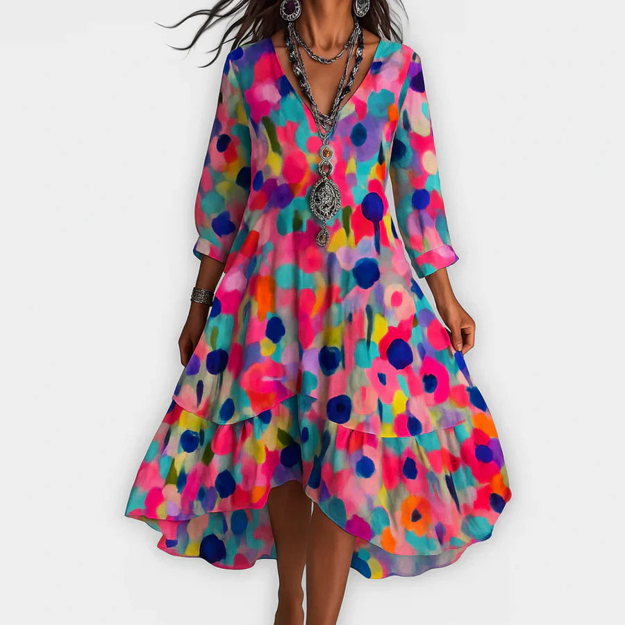 Eliza – Dames Boho Jurk met Vloeiende Pasvorm