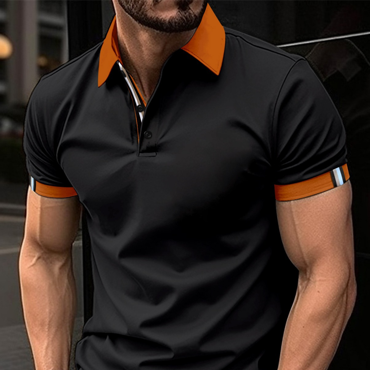 Luca – Heren Polo met Effen Kleur en Casual Look