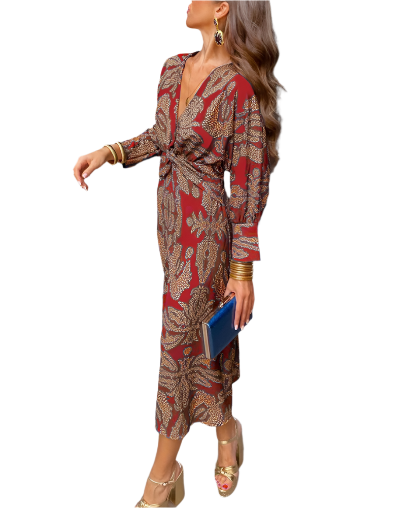 Isabella – Boho-Chic Dames Wikkeljurk Midi
