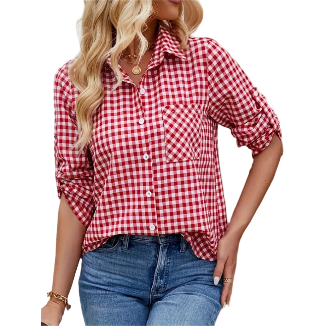Cecelia – Losvallend Dames Blouse met Ruitpatroon