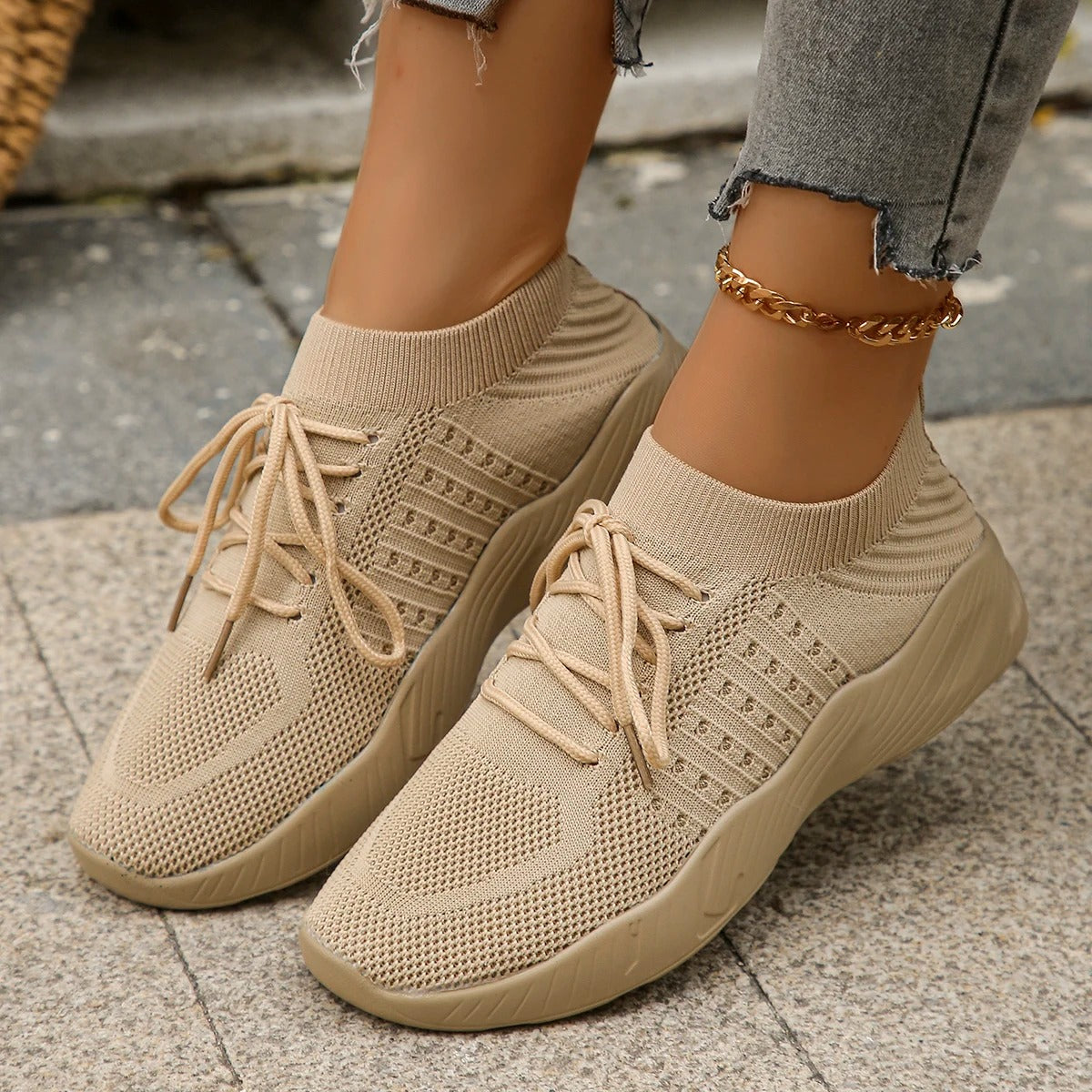 Gabriella – Ademend Dames Sneakers van Gebreid Mesh