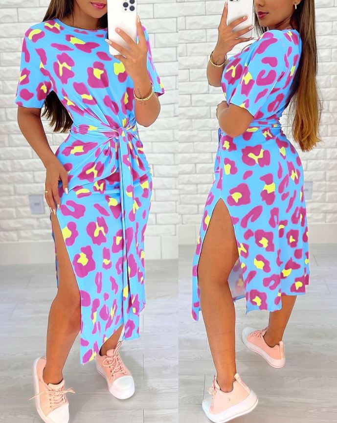 TrendySplit™ - Luipaardprint jurk