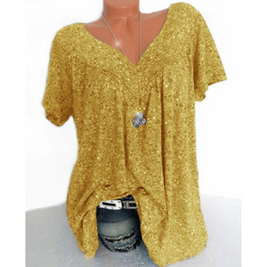 Isabelle – Dames Blouse met Korte Mouwen en V-Hals