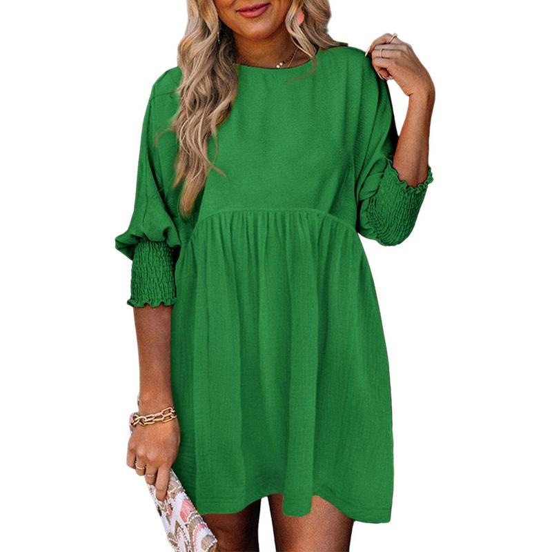 Elle – Casual Dames Mini Jurk met Ronde Hals