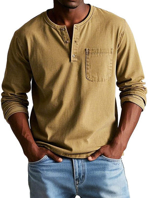 Jaskie – Heren Henley Shirt van Katoen