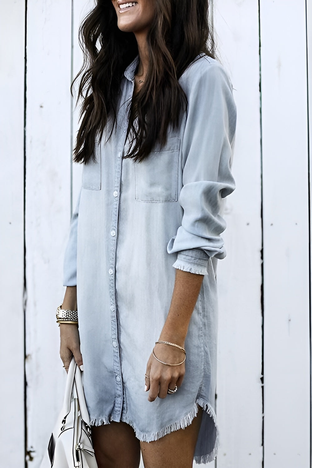 Sofia – Denim Overhemdjurk met Ceintuur voor Dames