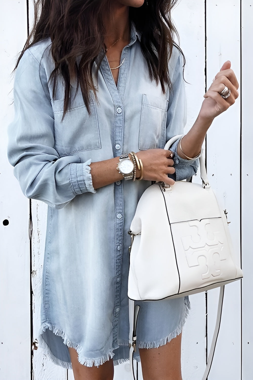 Sofia – Denim Overhemdjurk met Ceintuur voor Dames