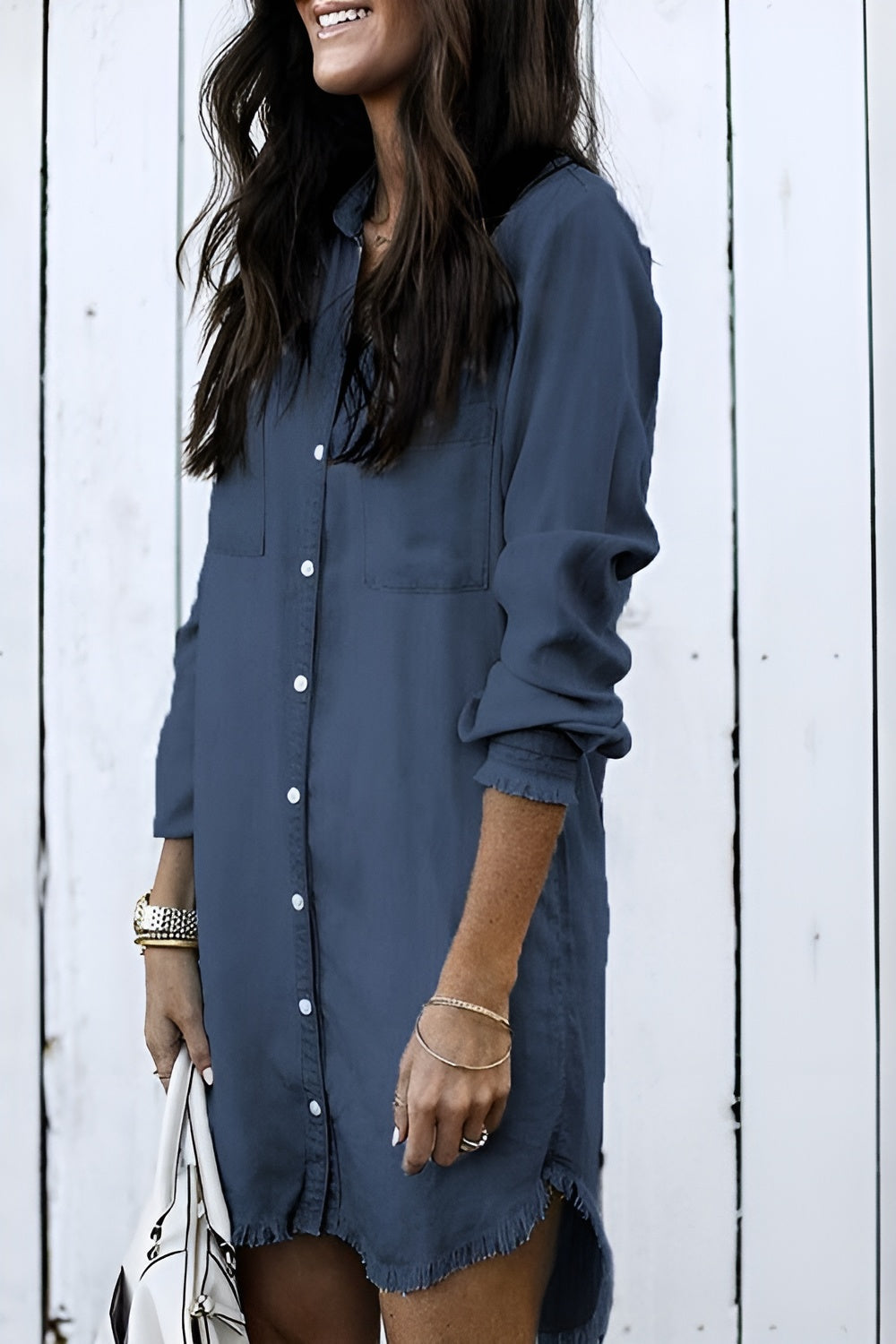 Sofia – Denim Overhemdjurk met Ceintuur voor Dames
