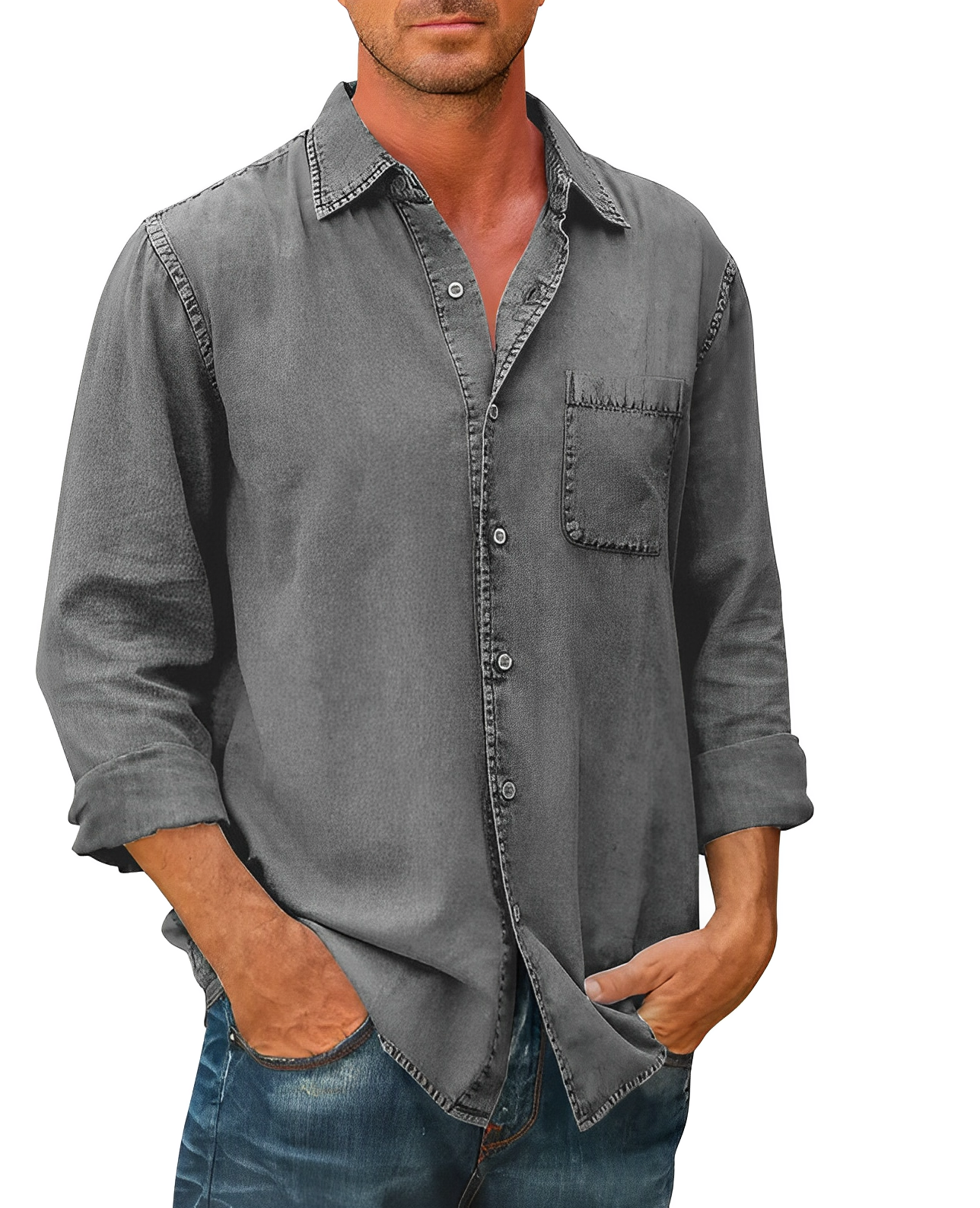 Alessandro – Comfort Fit Heren Denim Overhemd