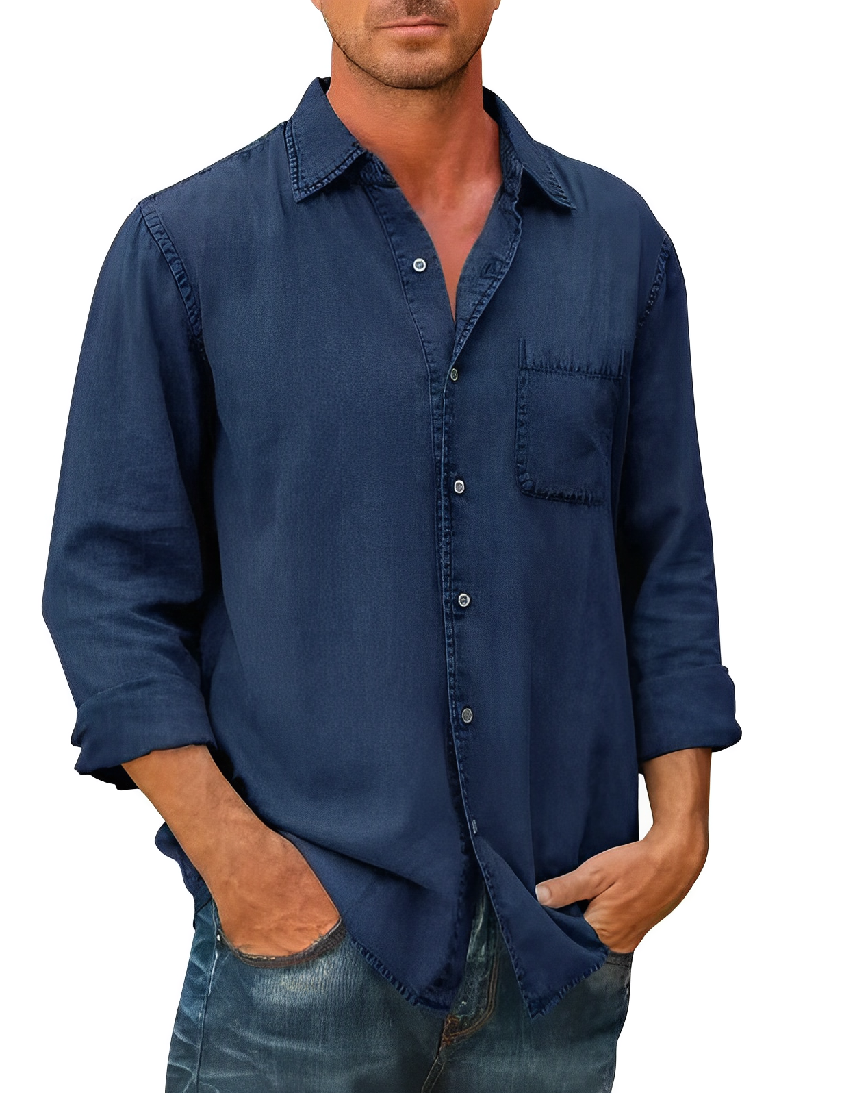 Alessandro – Comfort Fit Heren Denim Overhemd