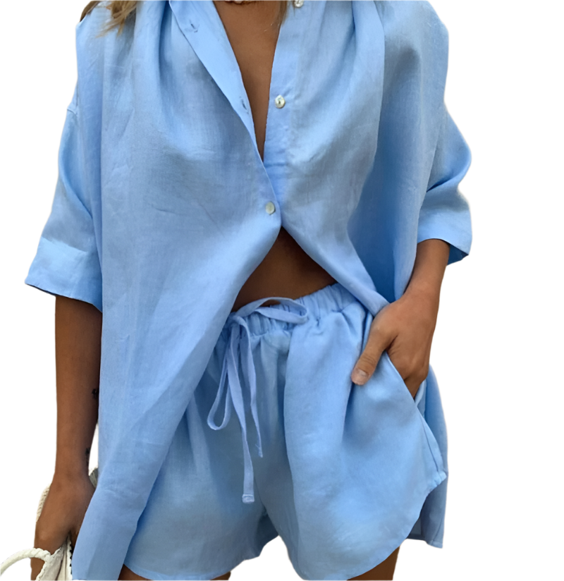 Sorelli – Dames Katoenen Tweedelige Lounge Set