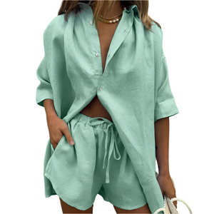 Sorelli – Dames Katoenen Tweedelige Lounge Set