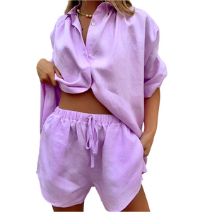Sorelli – Dames Katoenen Tweedelige Lounge Set