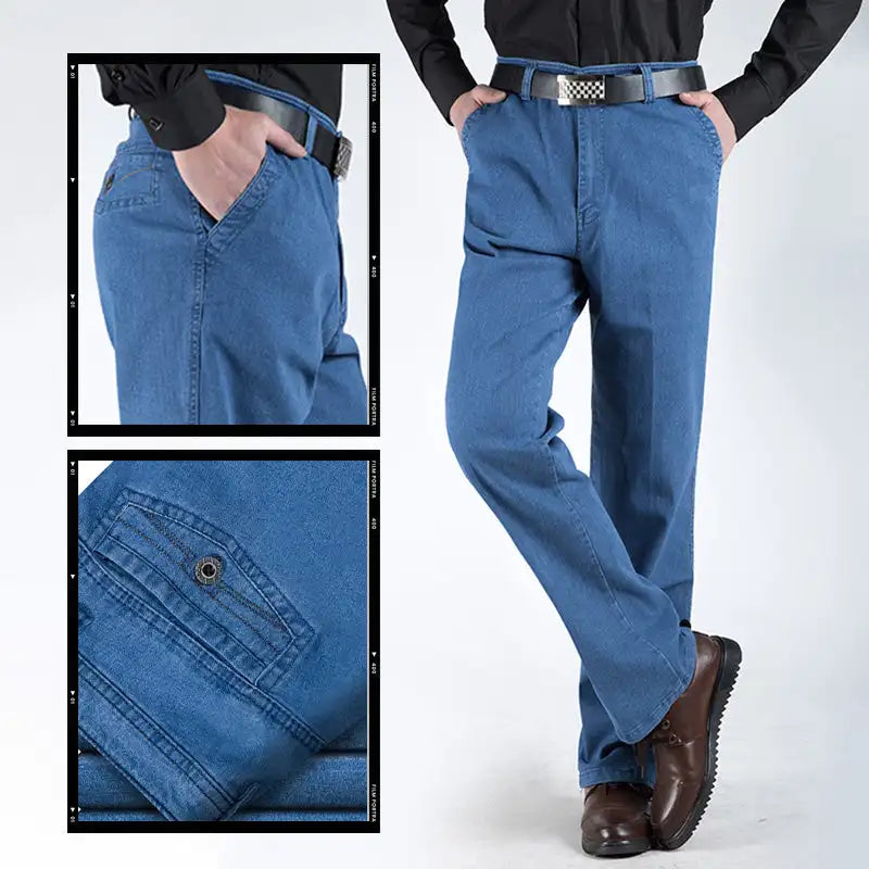 LucaMarini Rechte Jeans met hoge taille voor heren