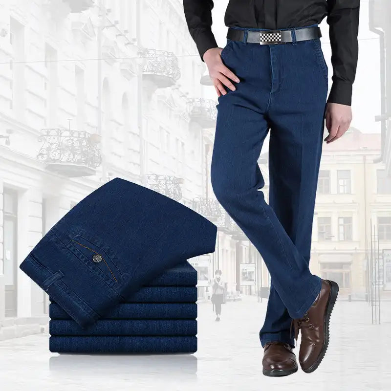 LucaMarini Rechte Jeans met hoge taille voor heren