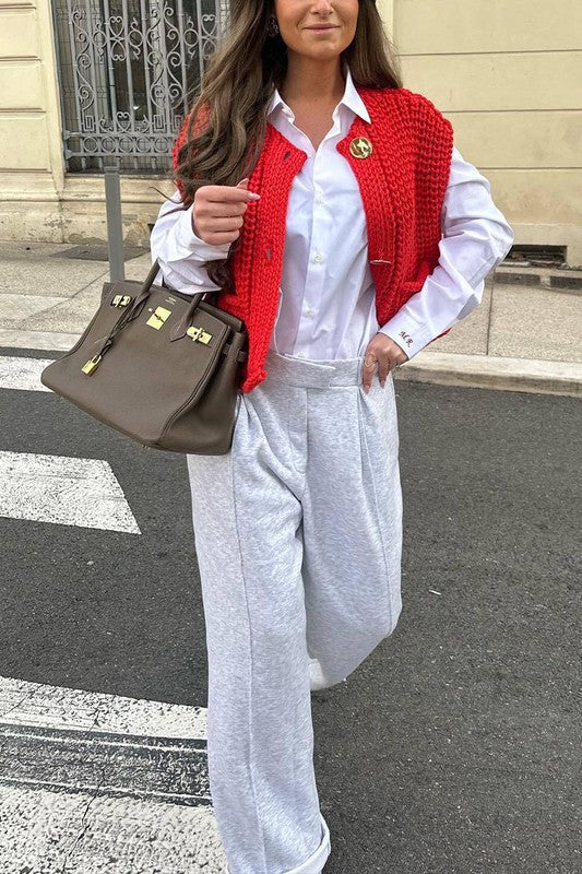 MarcoBellini Rood Gebreid Vest