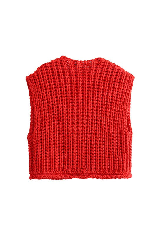 MarcoBellini Rood Gebreid Vest