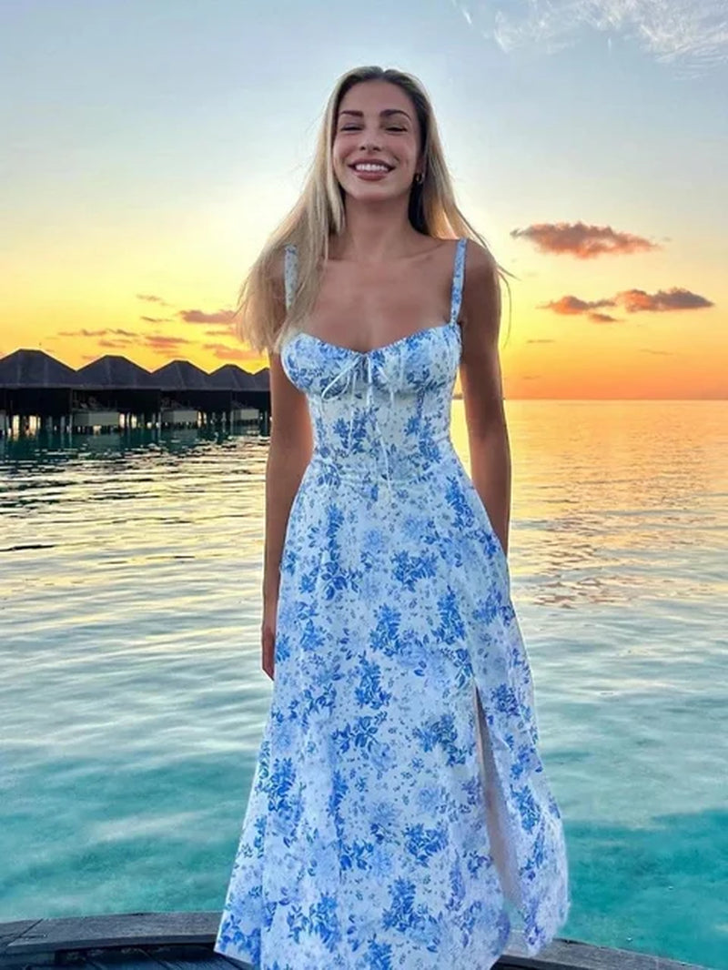 Clara – Bloemen Zomerjurk met Strikdetail voor Dames