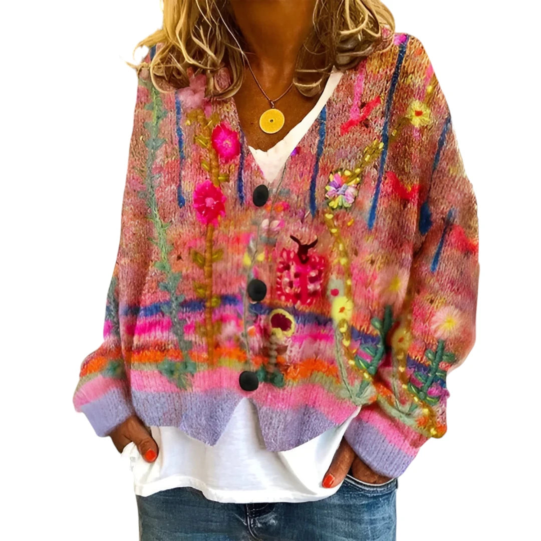Celine – Bohemian Dames Bloemen Cardigan