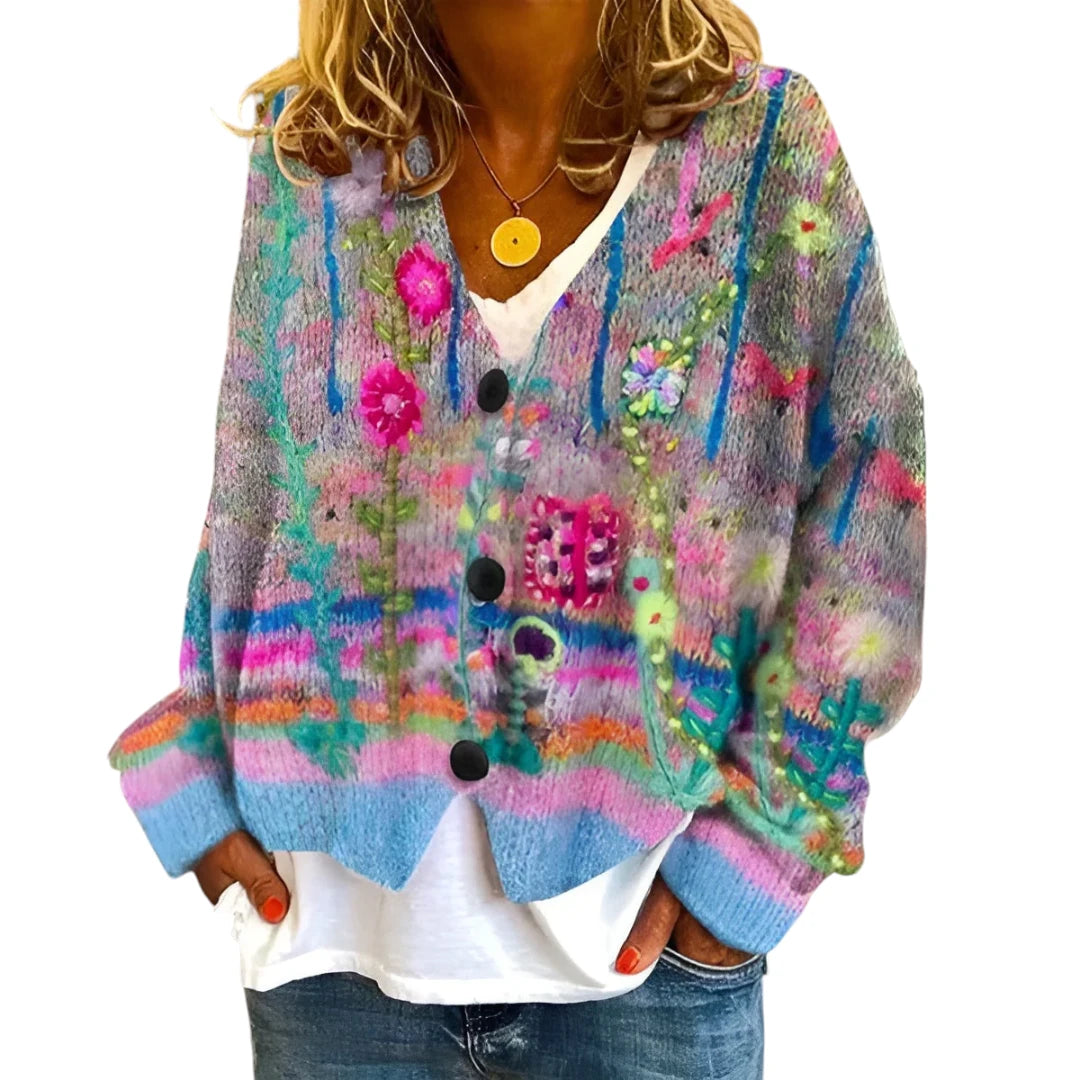 Celine – Bohemian Dames Bloemen Cardigan