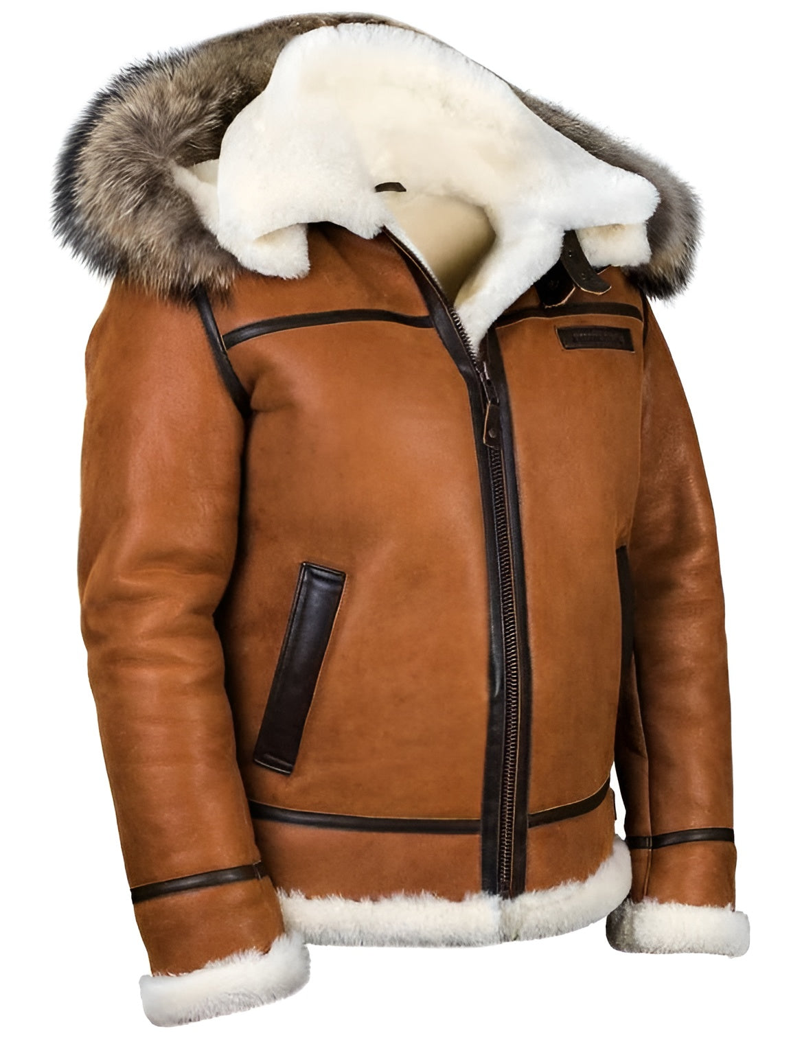 Luca – Leren Winterjas Met Capuchon voor Heren