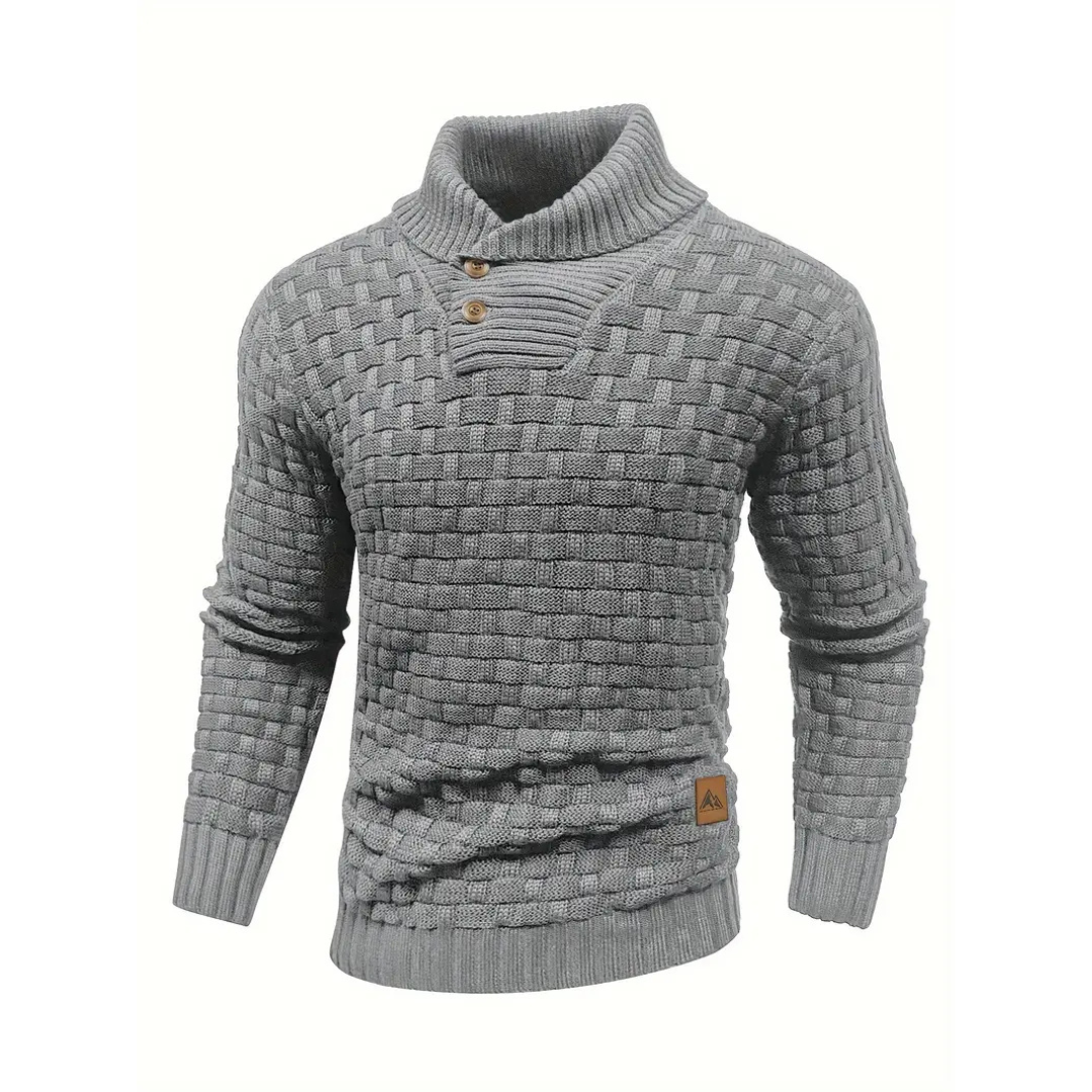 Lorenzo – Hoogwaardige Heren Gebreide Pullover met Opstaande Kraag