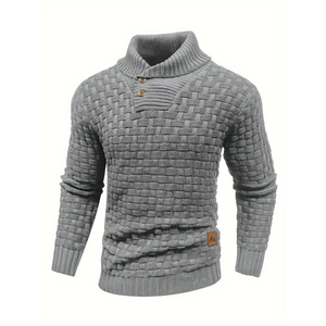 Lorenzo – Hoogwaardige Heren Gebreide Pullover met Opstaande Kraag