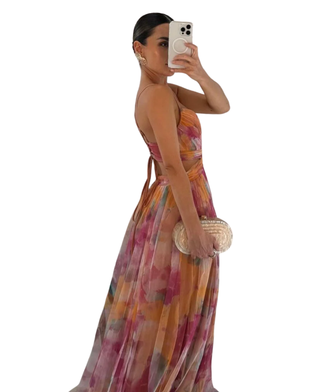 Elara – Luchtige Dames Maxi Jurk met Bloemenprint