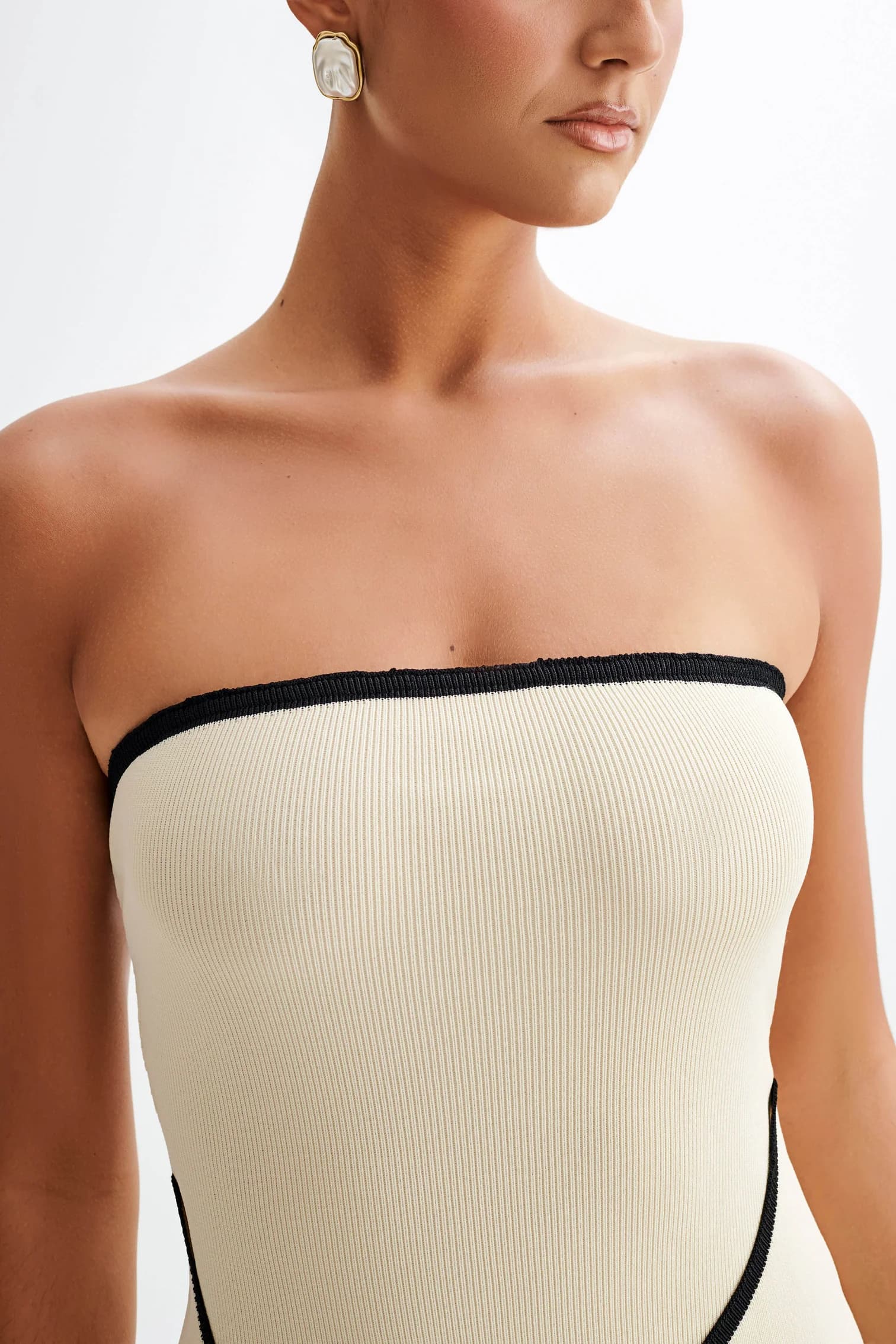 GiuliaBianchi™ Strapless Gebreide Mini Jurk