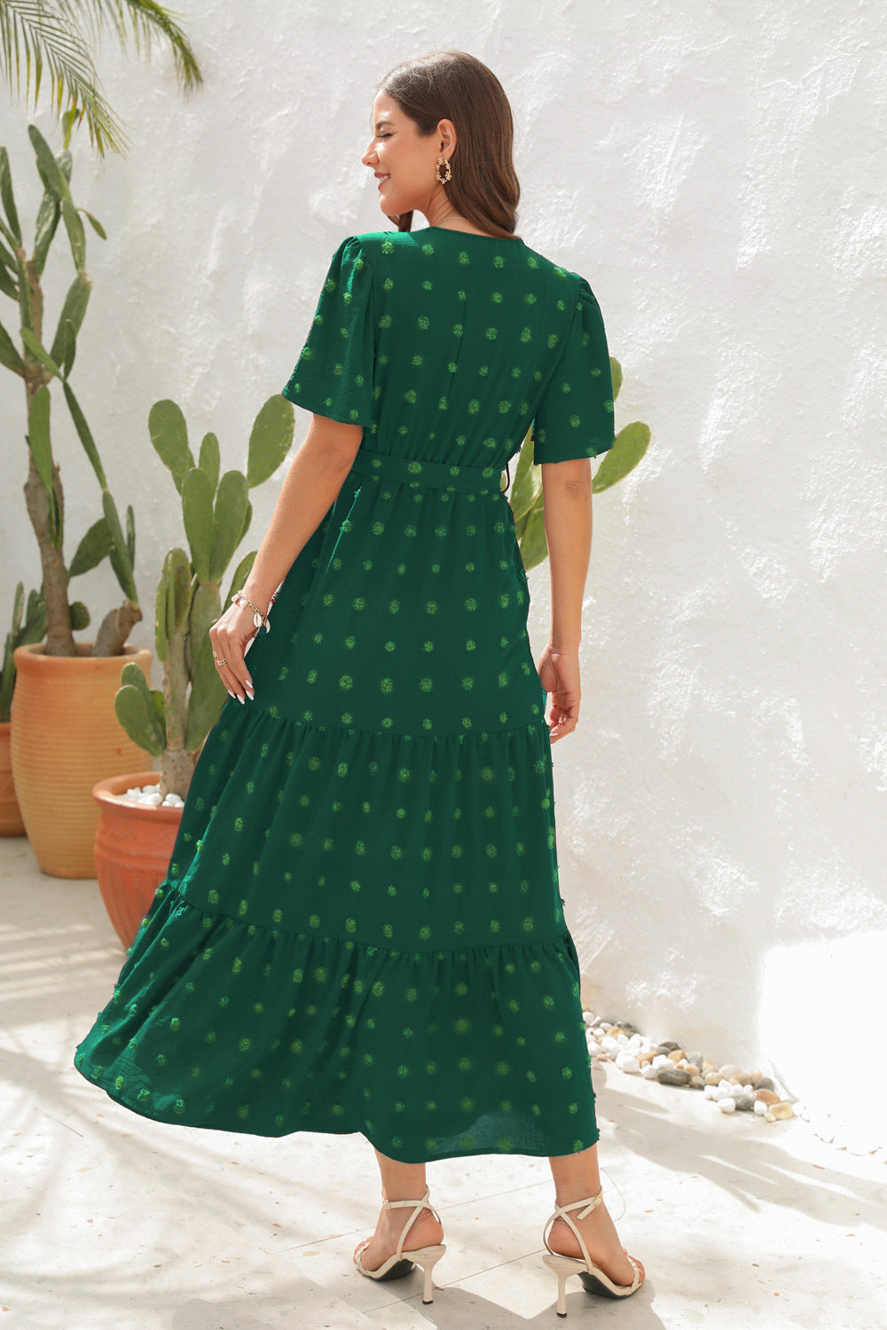 Olivia – Luchtige Zomerjurk met Gevormde Taille en Chique Flair
