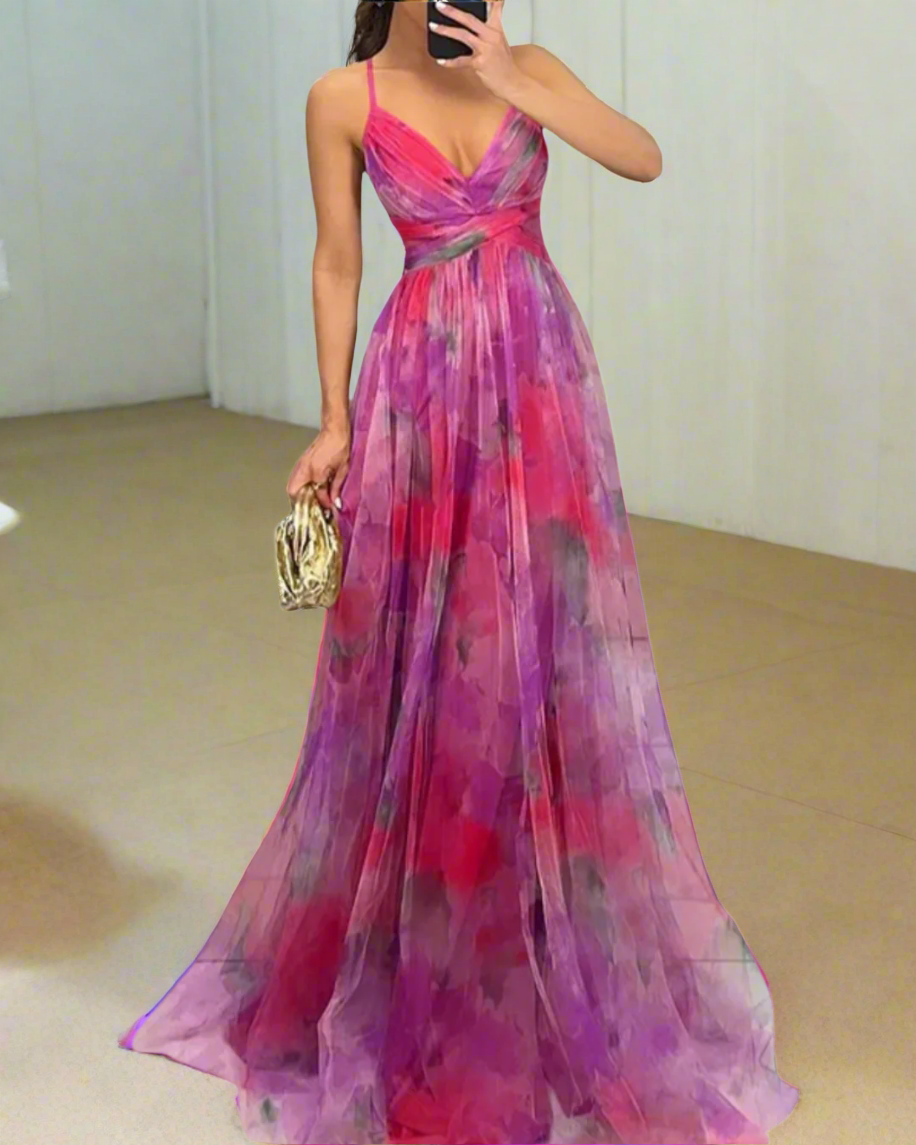 Elara – Luchtige Dames Maxi Jurk met Bloemenprint