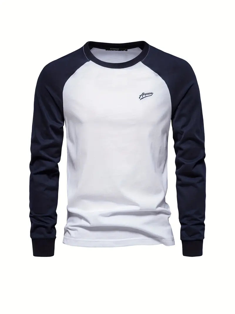 Matteo – Heren Longsleeve T-shirt met Kleurvlakken