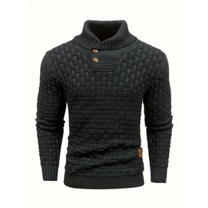 Lorenzo – Hoogwaardige Heren Gebreide Pullover met Opstaande Kraag