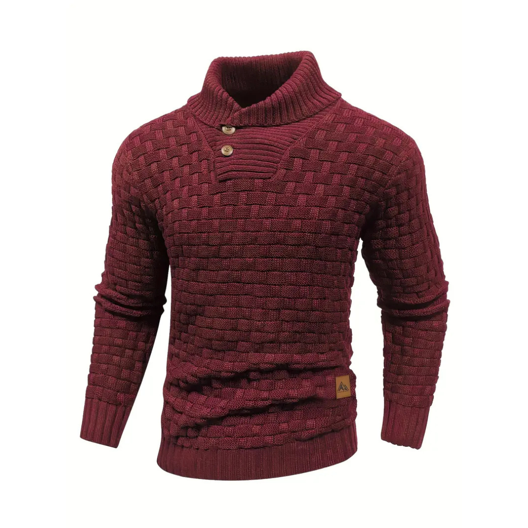 Lorenzo – Hoogwaardige Heren Gebreide Pullover met Opstaande Kraag
