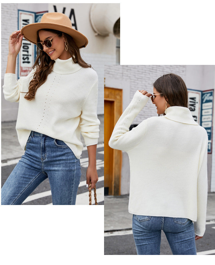 GiadaLuna™ Vrouwen Veelzijdige Losse Sweater Met Hoge Hals
