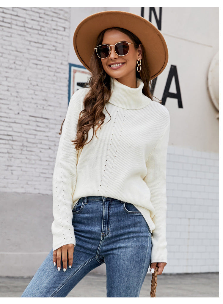 GiadaLuna™ Vrouwen Veelzijdige Losse Sweater Met Hoge Hals